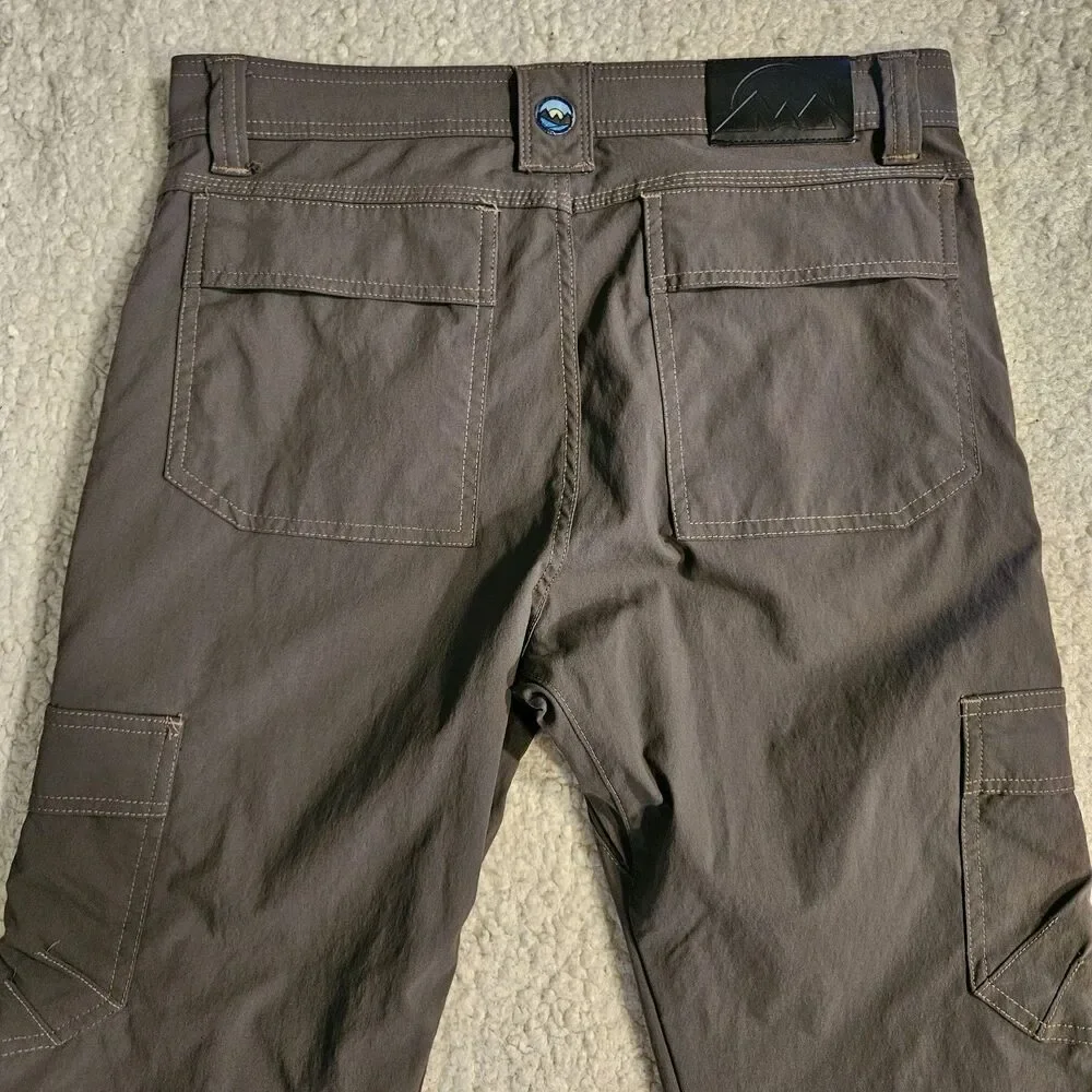 Wrangler Outdoor Cargo Hiking Pants Men's Grey Size 32x32 Lightweight Utility